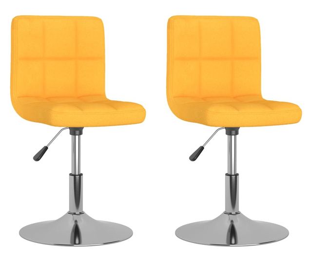 Zakretne kuhinjske stolice, 2 kom., žute, tekstil