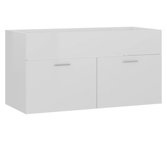 Set kupaonskog namještaja, 2 dijela, ekstra sjajna bijela, iverica