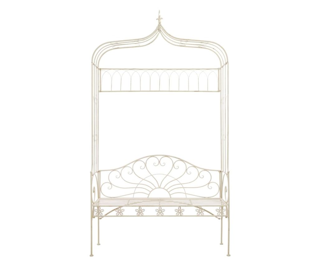 Vrtna klupa, starinsko bijela, 122 cm, željezo - 2