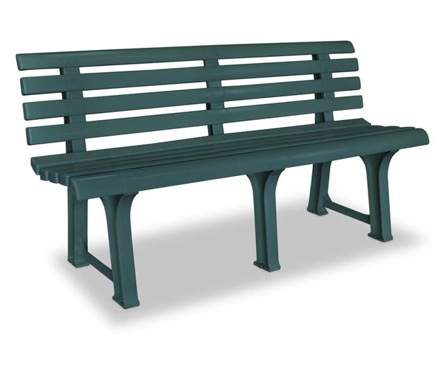 Vrtna klupa 145,5 cm plastična zelena