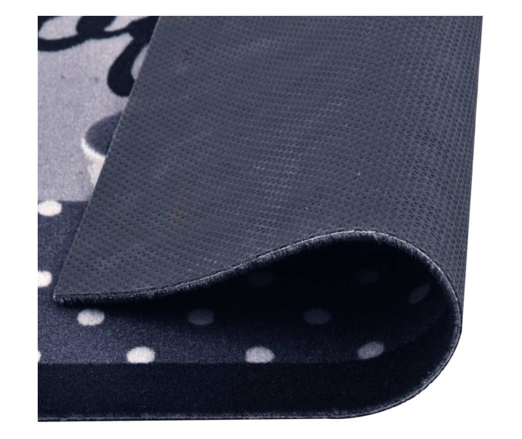 Kuhinjski tepih s uzorkom kave perivi plavi 45 x 150 cm - 9