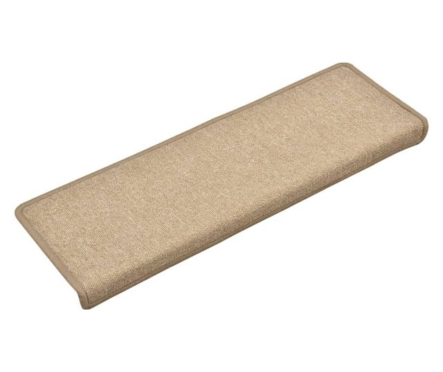 Tepisi za stepenice 15 kom 65x21x4 cm smeđe-sivi