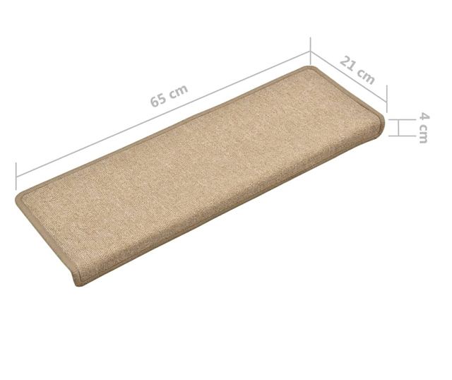 Tepisi za stepenice 15 kom 65x21x4 cm smeđe-sivi