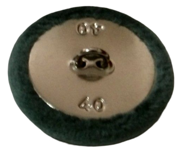 Set 100 nasturi metalici cu picior rotunzi, imbracati in catifea verde petrol 2.5 cm marimea 40