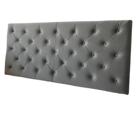 Tablie pentru pat cu tapiterie de catifea gri pe structura de lemn 140 cm x 60 cm