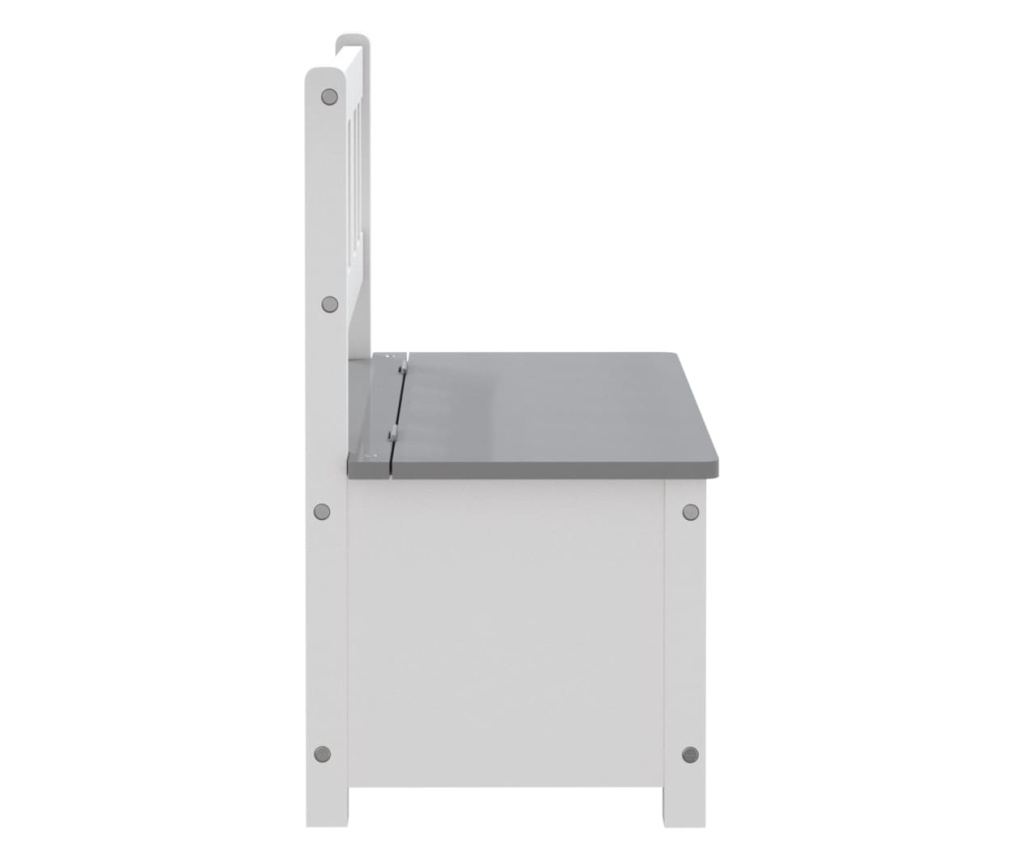 Dječja klupa za pohranu bijelo-siva 60 x 30 x 55 cm MDF - 10