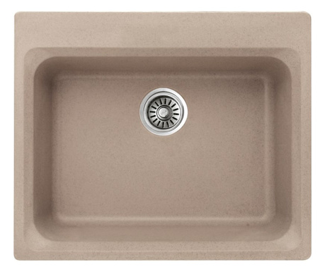Кухненска мивка Inter Ceramic ICGS 8106 SAND, Пясъчен цвят, Композитен материал, За вграждане, С опция за отвор за смесител, Със
