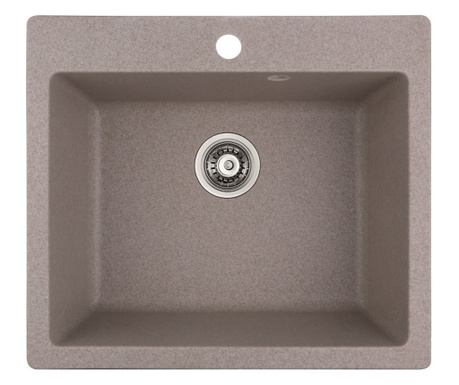 Кухненска мивка Inter Ceramic ICGS 8304 SAND, Пясъчен, Композитен материал, За вграждане, С опция за отвор за смесител, Със сифо
