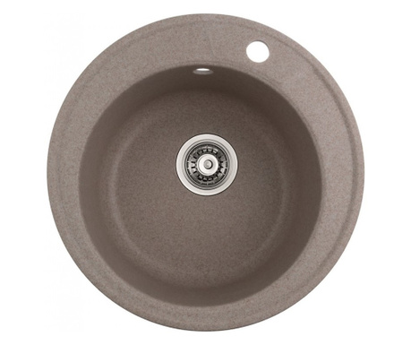 Кухненска мивка Inter Ceramic ICGS 8301 SAND, Пясъчен цвят, Композитен материал, За вграждане, С опция за отвор за смесител, Със