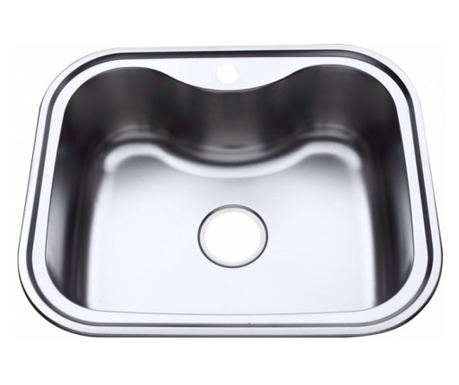 Кухненска мивка Inter Ceramic ICK 5848, Алпака, За вграждане, Декор покритие, С отвор за смесител, Със сифон