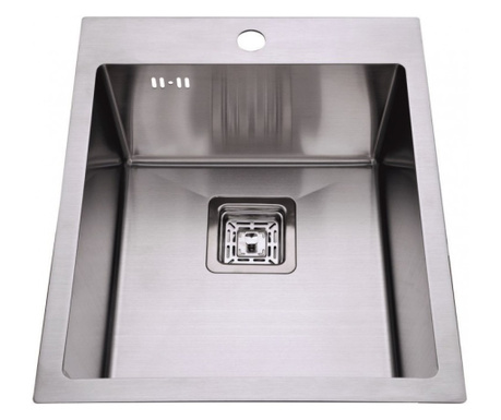 Кухненска мивка Inter Ceramic ICK 4250H, Неръждаема стомана, За вграждане, Със сатенено покритие против отпечатъци, Със сифон
