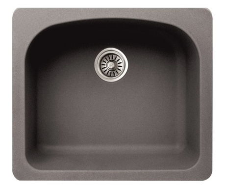 Кухненска мивка Inter Ceramic ICSG 8302 GRAY, Сива, Композитен материал, За вграждане, С опция за отвор за смесител, Със сифон