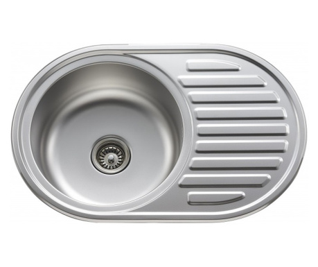 Кухненска мивка Inter Ceramic ICK D7750PF, Неръждаема стомана, За вграждане, Сатенено покритие против отпечатъци, Реверсивен тип