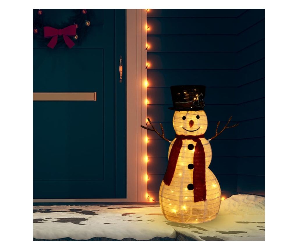 Okrasni novoletni snežak LED razkošno blago 60 cm - 2