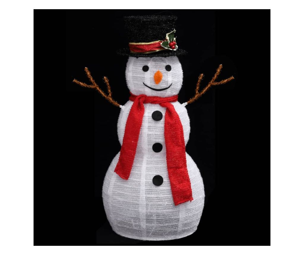 Okrasni novoletni snežak LED razkošno blago 60 cm - 6