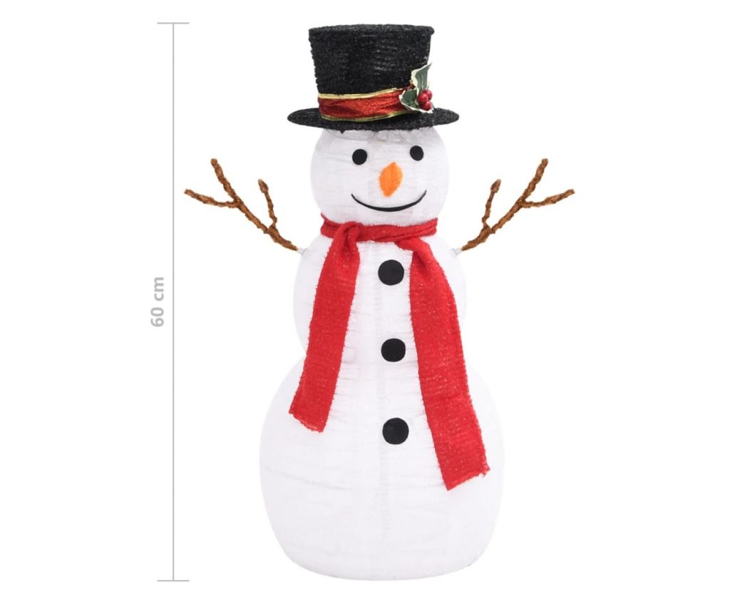 Okrasni novoletni snežak LED razkošno blago 60 cm - 13