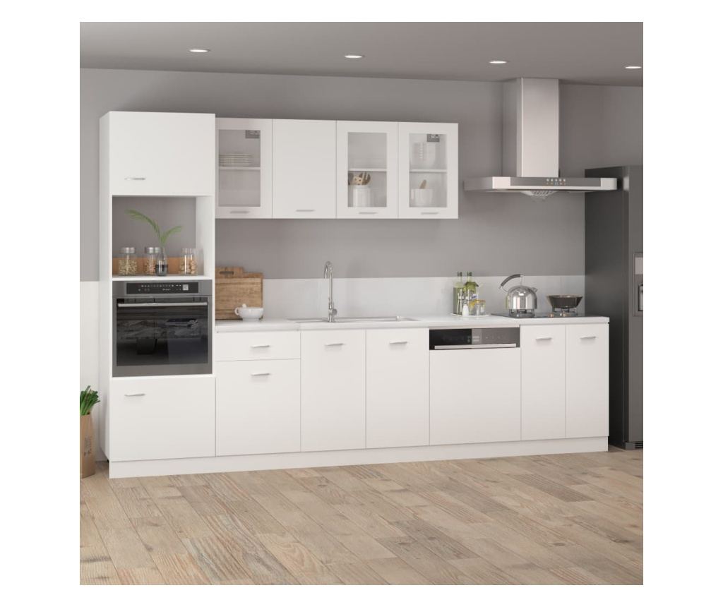 Viseći stakleni ormarić bijeli 80x31x60 cm konstruirano drvo - 7
