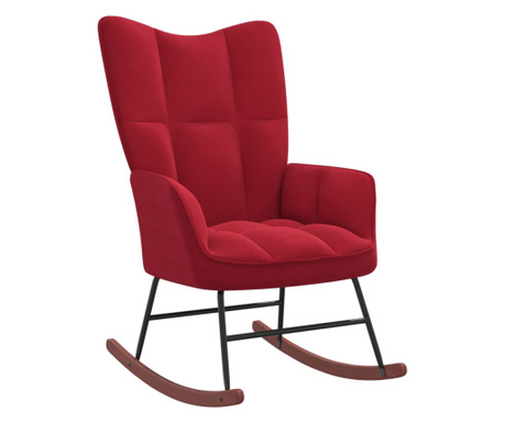 Stolica za ljuljanje crvena boja vina baršunasta