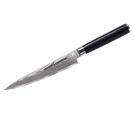 Nóż uniwersalny Samura-Damascus, stal damasceńska 67 warstw, 15 cm, srebrny/czarny