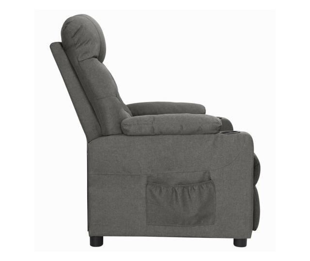 Sjedalo s nagibom i podizanjem, tamno sivo, tekstilni materijal