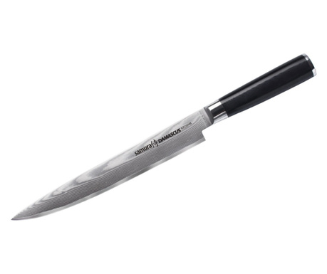 Samura-Damascus szeletelő kés, damaszkuszi acél 67 rétegű, 20 cm, ezüst/fekete