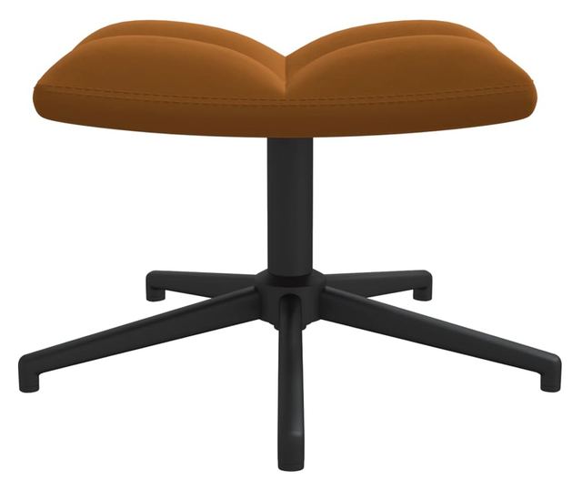 Stolica za opuštanje s taburetom, smeđa, baršun