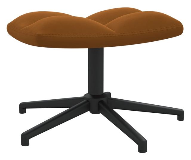 Stolica za opuštanje s taburetom, smeđa, baršun