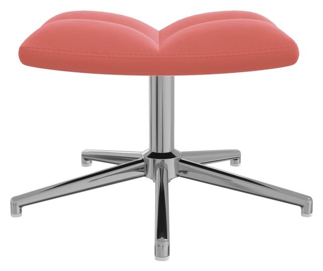 Stolica za opuštanje s tabureom, ružičasta, baršun