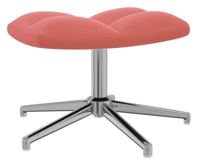 Stolica za opuštanje s tabureom, ružičasta, baršun