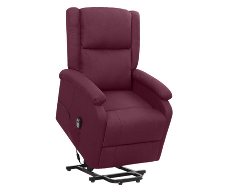 Сгъваемо кресло с повдигане, лилаво, текстил