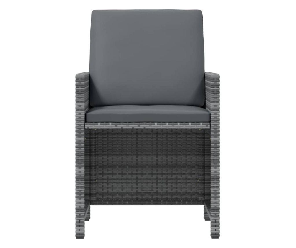 Градински комплект с възглавници 11 части полиратан сив - 11