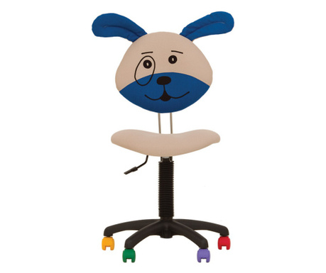 Scaun de birou pentru copii Dog GTS, textil microsolco, gri/albastru