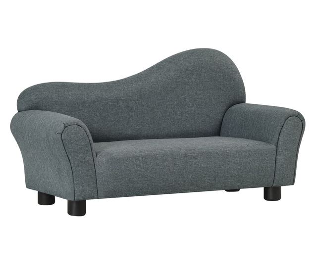 Dječja sofa od tkanine siva