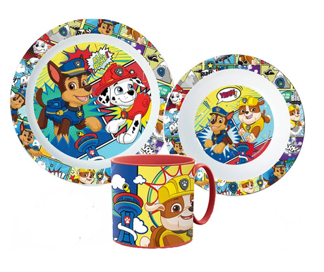 Set mic dejun 3 piese Paw Patrol All Right, Microunde