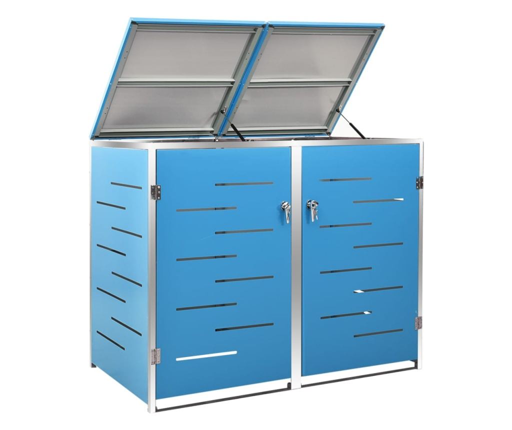 Spremište za dvije kante za smeće 138 x 77,5 x 115,5 cm čelično - 7