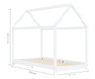 Cadru pat de copii, alb, 90 x 200 cm, lemn masiv de pin