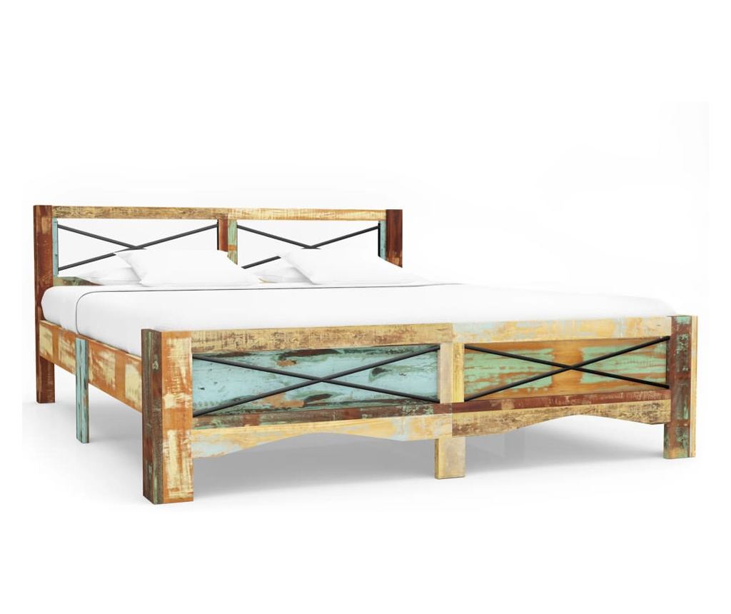 Рамка за легло, регенерирано дърво масив, 160x200 cм - 2