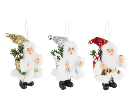 Set 3 ornamente brad Santa 6x5x13 cm
