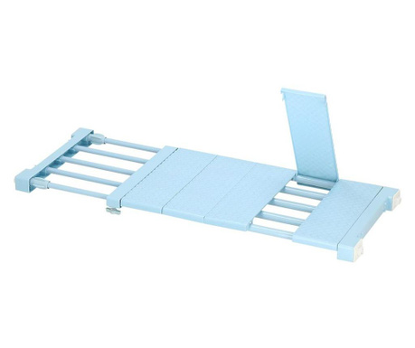 Organizator dulap cu raft si suporti pentru agatat umerase, 24x86cm, albastru