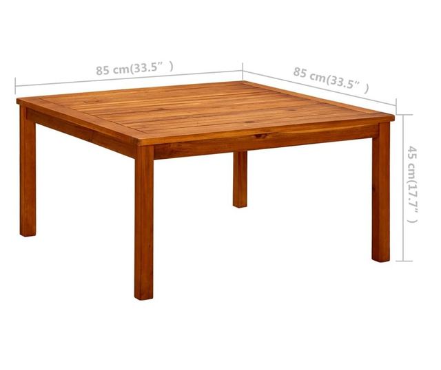 Măsuță de cafea de grădină, 85x85x45 cm, lemn masiv acacia