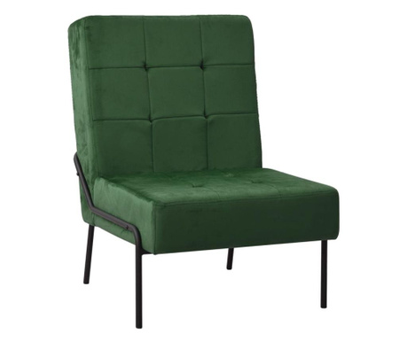 Стол за релаксация, 65x79x87 см, тъмнозелен, кадифе