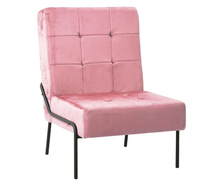 Стол за релаксация, 65x79x87 см, розов, кадифе