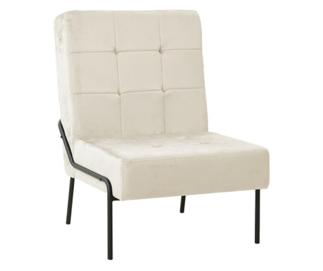Stolica za opuštanje 65 x 79 x 87 cm krem bijela baršunasta