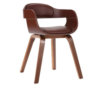 Jídelní židle hnědá ohýbané dřevo a umělá kůže