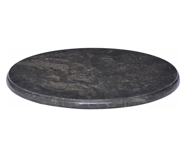 Blat do stołu, czarny, Ø50 x 2,5 cm, marmur