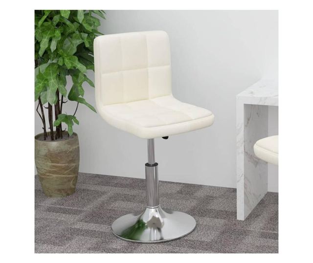 Vrtljiv barski stol, krem barva, blago