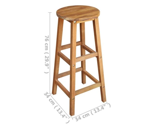 Scaune de bar, 2 buc., lemn masiv de acacia