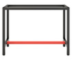 Рамка за работна маса матово черно и червено 110x50x79 см метал
