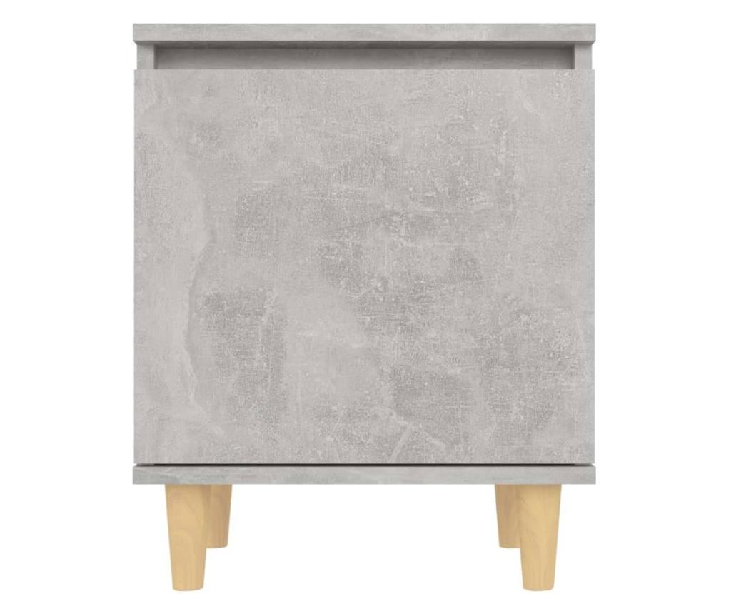 Noćni ormarić s nogama od masivnog drva, 2 kom, betonsko siva, 40x30x50 cm - 7