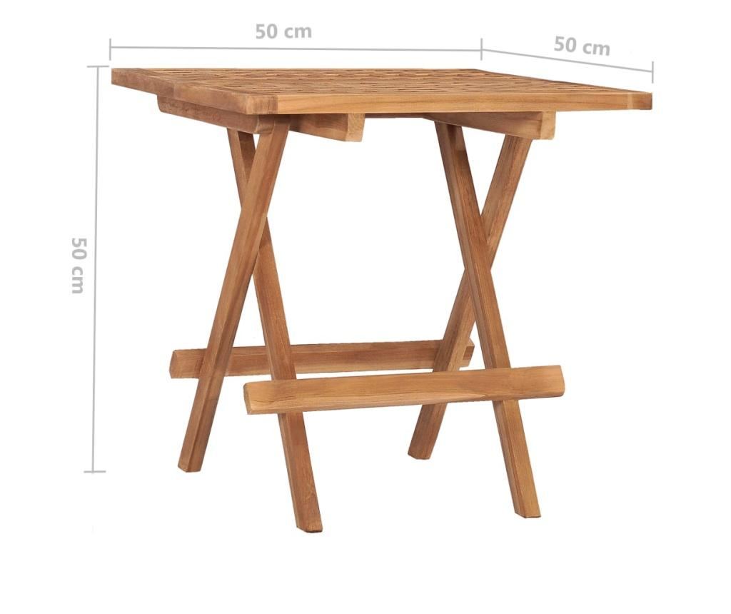 Sklopivi vrtni stol 50 x 50 x 50 cm od masivne tikovine - 7